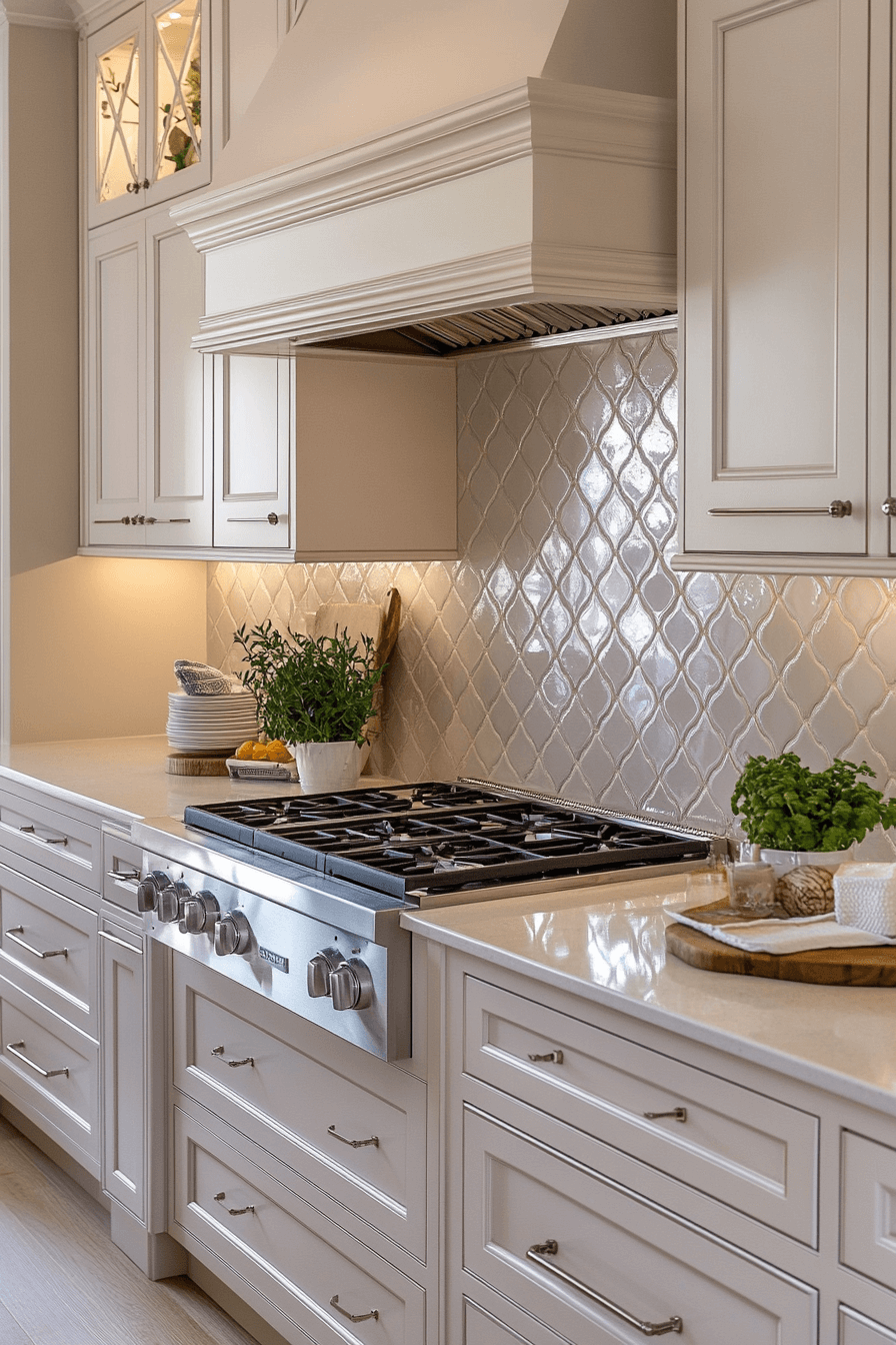 neutral backsplash kitchen