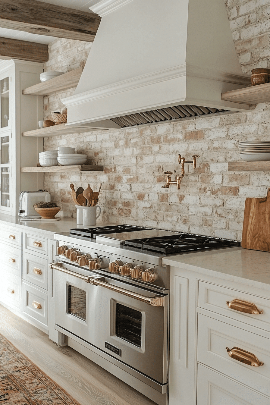 brick backsplash kitchen