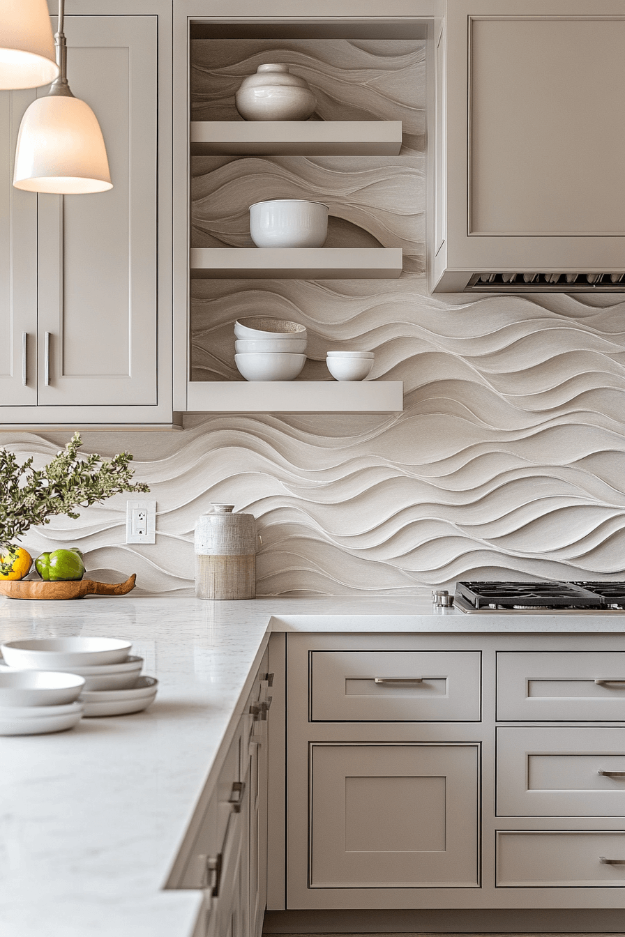 neutral backsplash kitchen