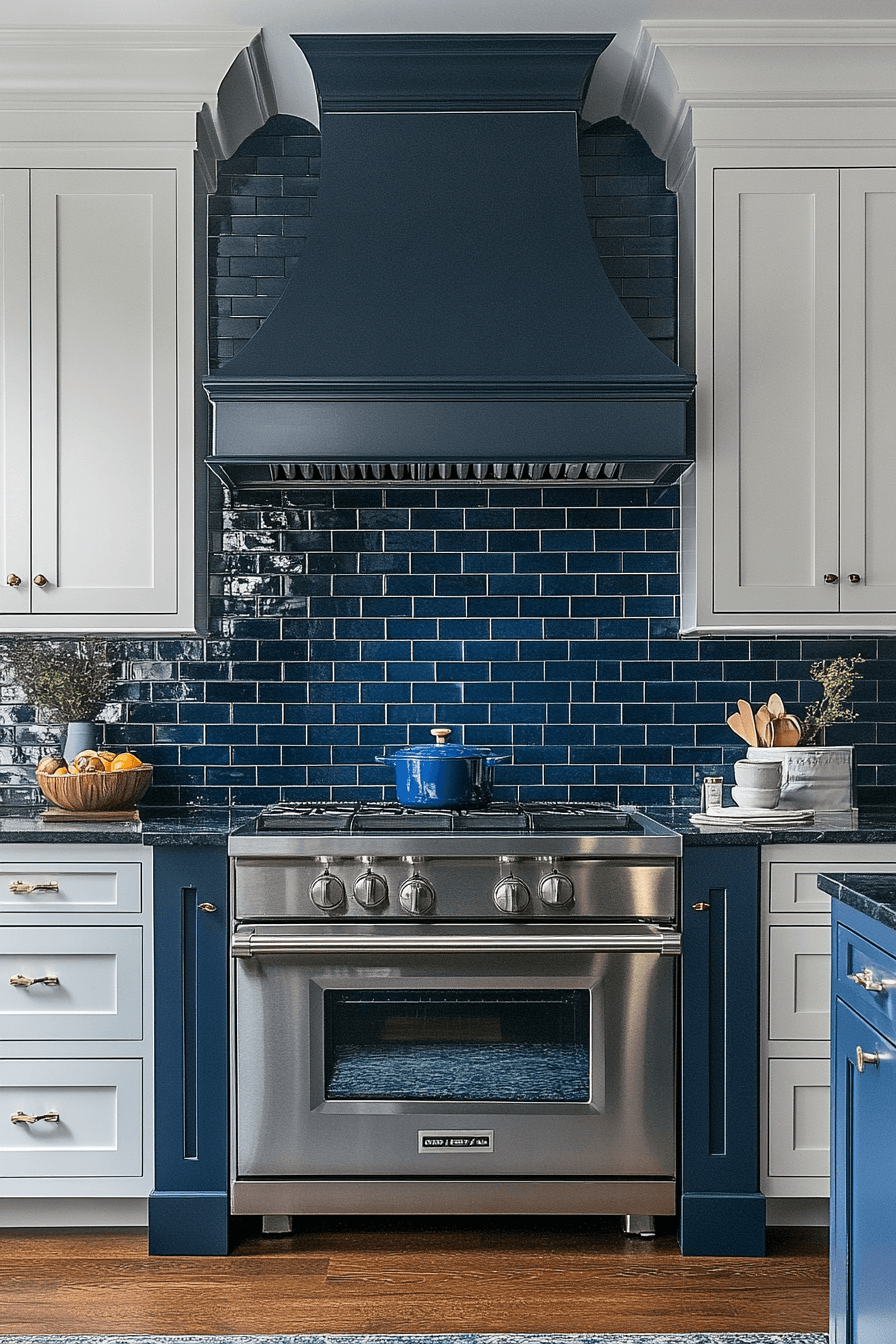 blue backsplash kitchen