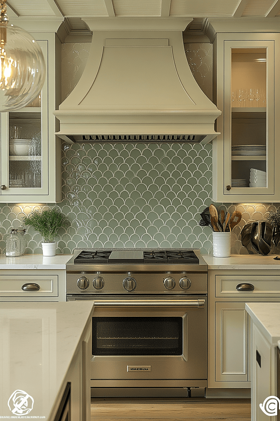 green backsplash kitchen