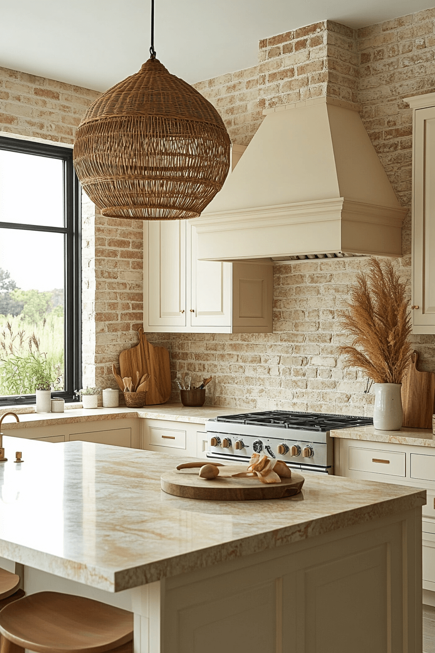 brick backsplash kitchen