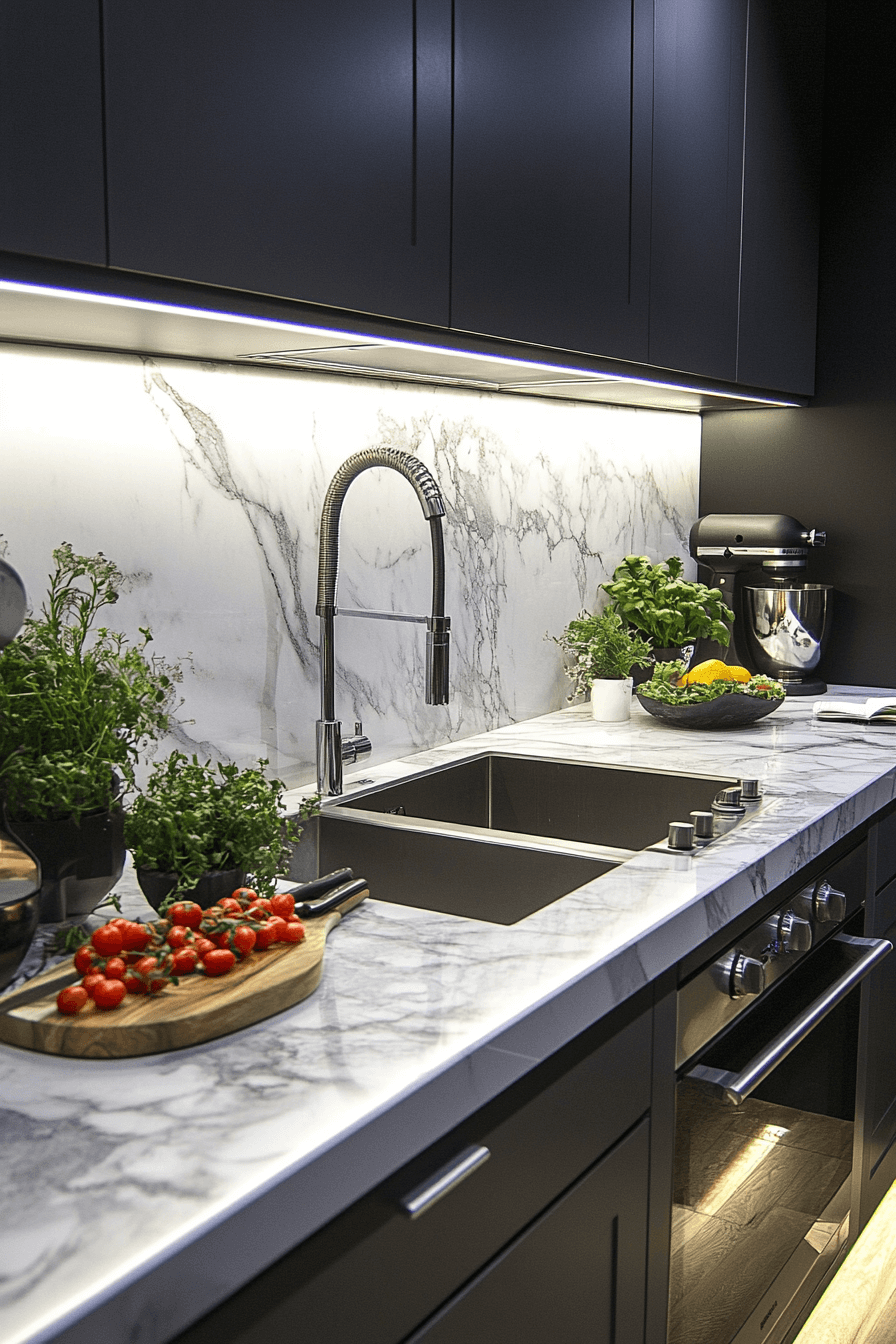 marble backsplash kitchen