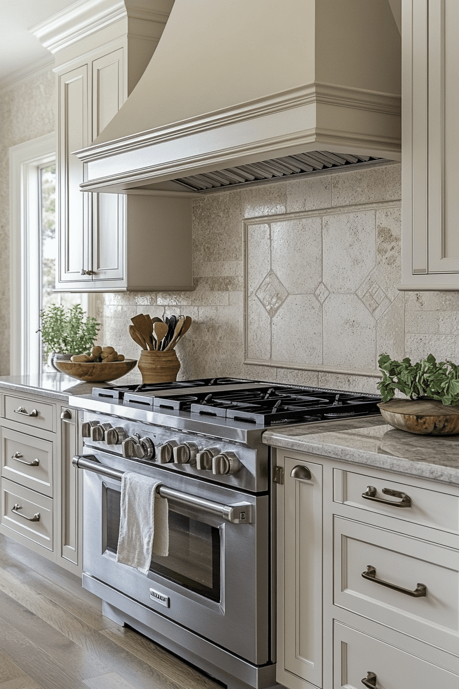 neutral backsplash kitchen