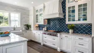 blue backsplash kitchen