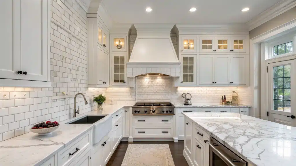 29 White Kitchen Backsplash Ideas That Make Any Kitchen Look Bigger And Brighter 211 white kitchen backsplash ideas