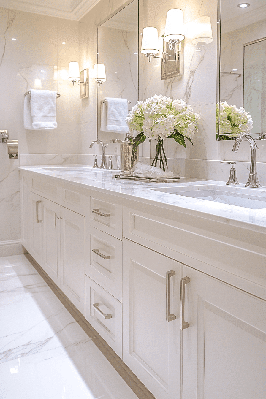 Bright Marble Bath Design