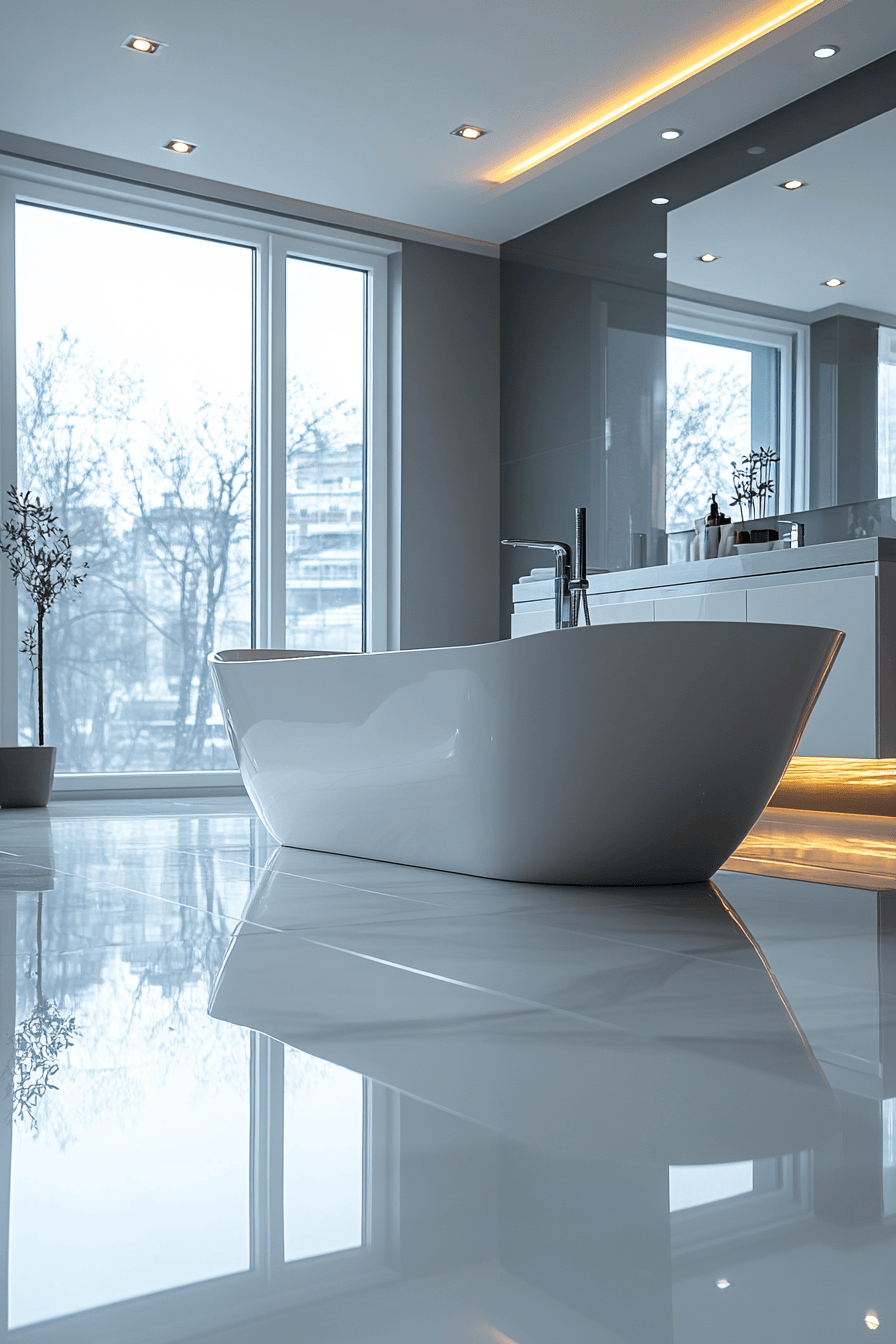 Sleek Polish Modern Bath