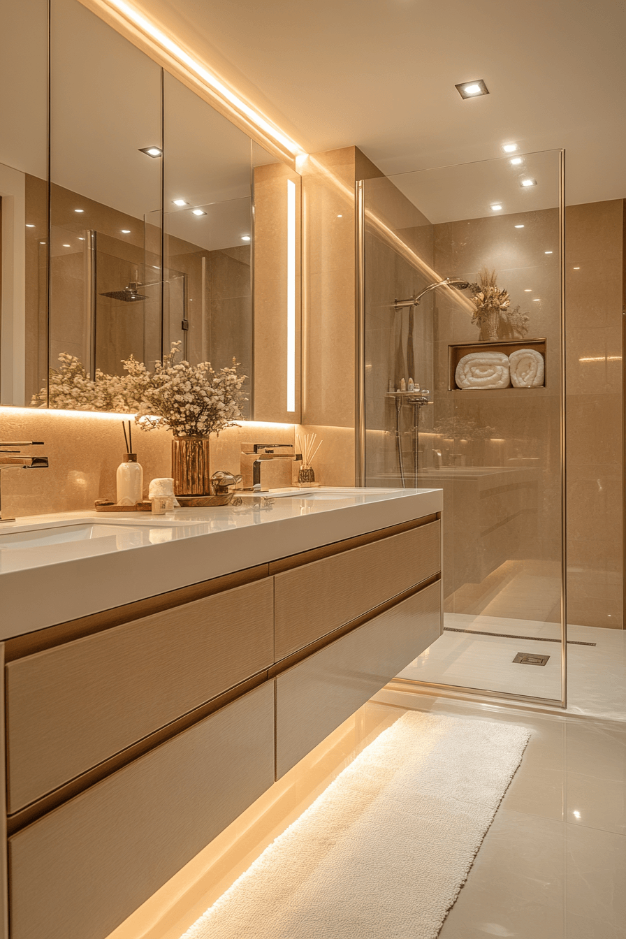 Backlit Mirror Glow Design