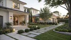 modern front yard