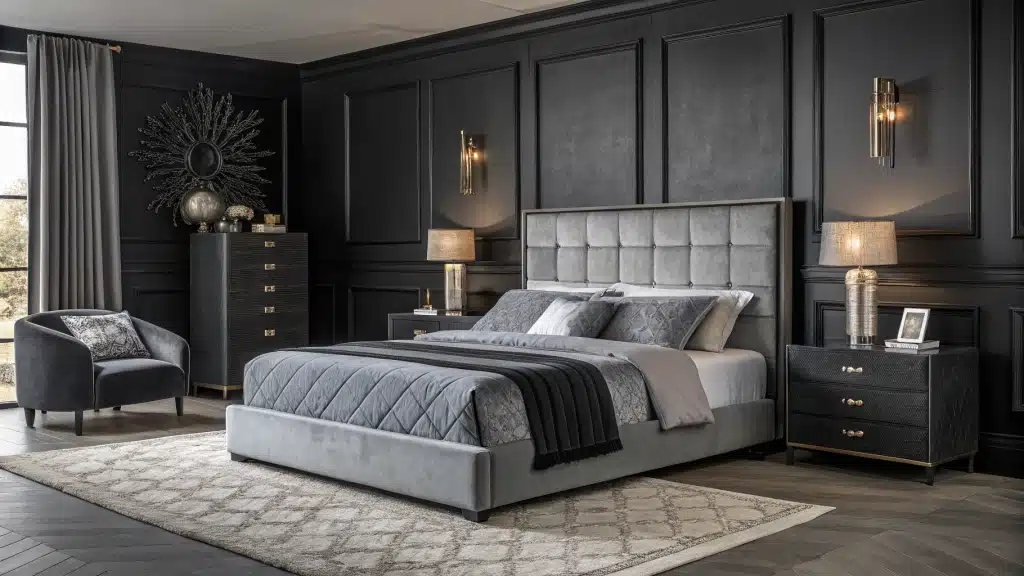 29 Black and Grey Bedroom Ideas for a Moody, Modern Space 241 black and grey bedroom ideas