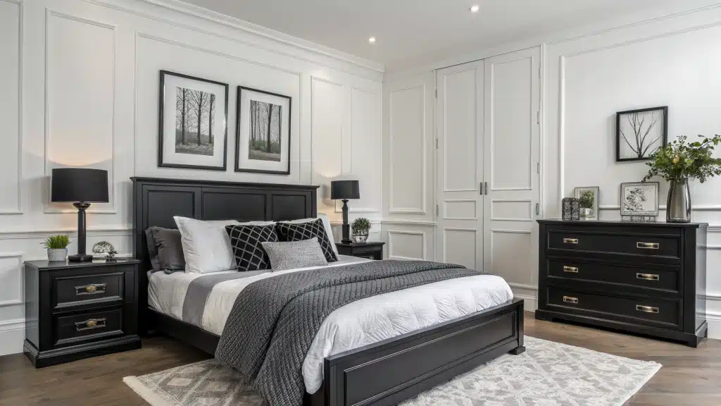 29 Black, White and Grey Bedrooms That Stay Balanced 181 black white and grey bedroom ideas
