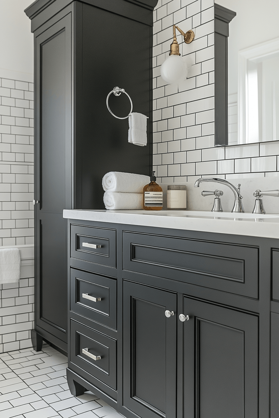 Black and White Bathrooms That Stay Interesting Without Adding Color 11