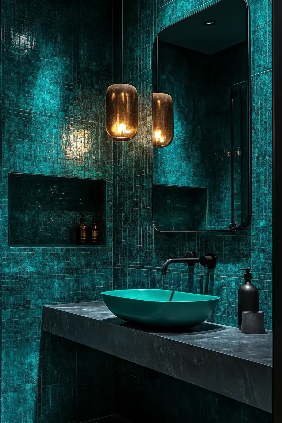 29 Dark Green Bathroom Ideas That Bring the Outside In 11