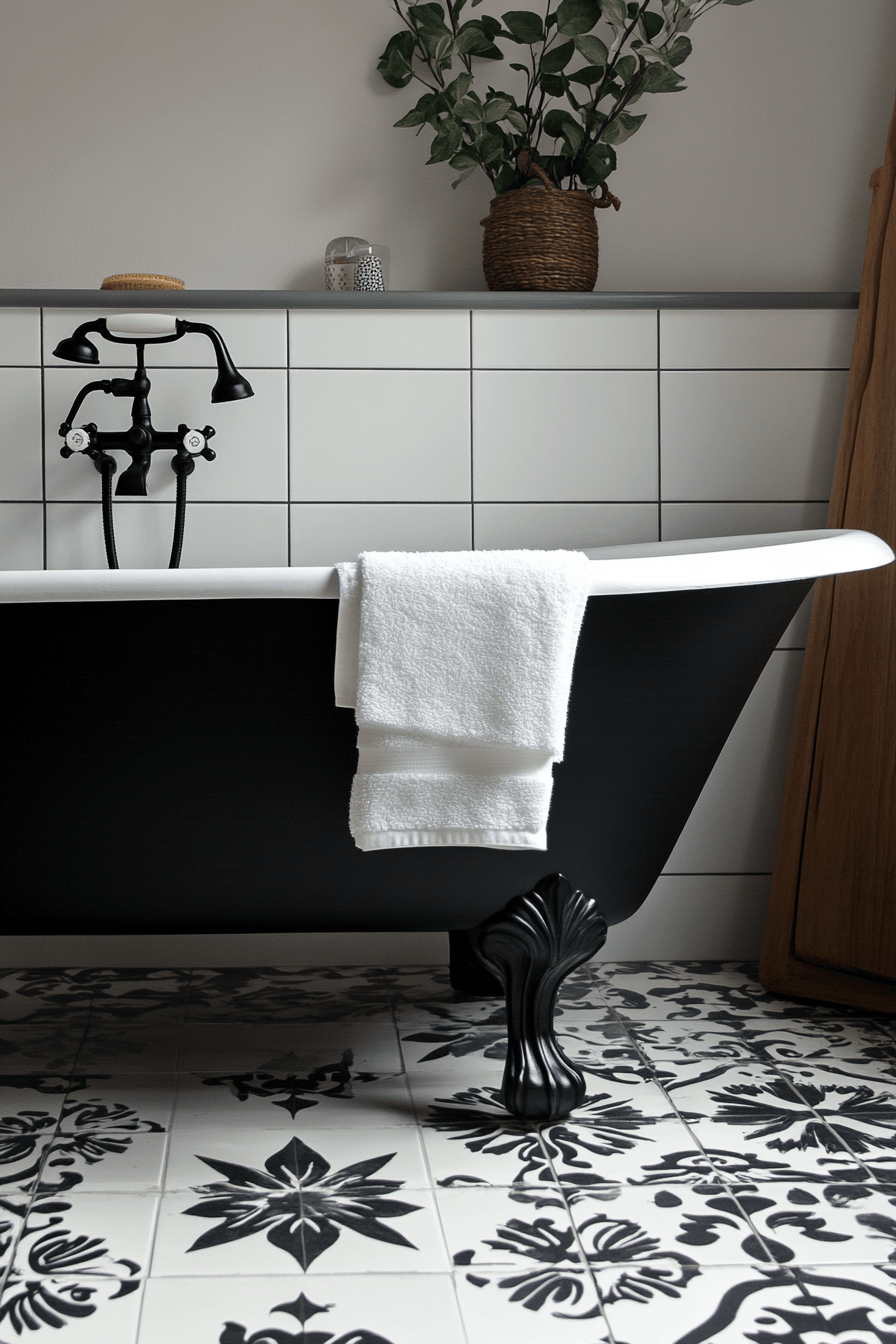 Black and White Bathrooms That Stay Interesting Without Adding Color 12