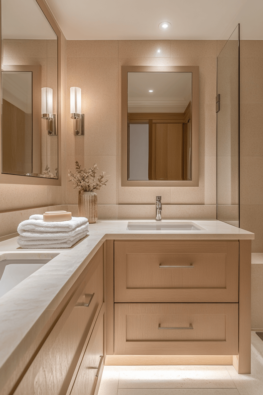 Beige Bathrooms That Feel Warm Without Looking Dated 12