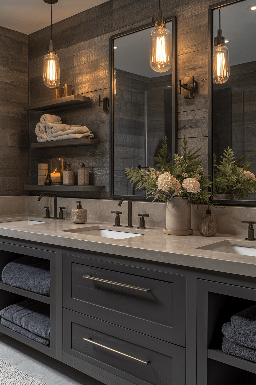 Moody Bathrooms That Feel Like a Quiet Corner After a Long Day 12