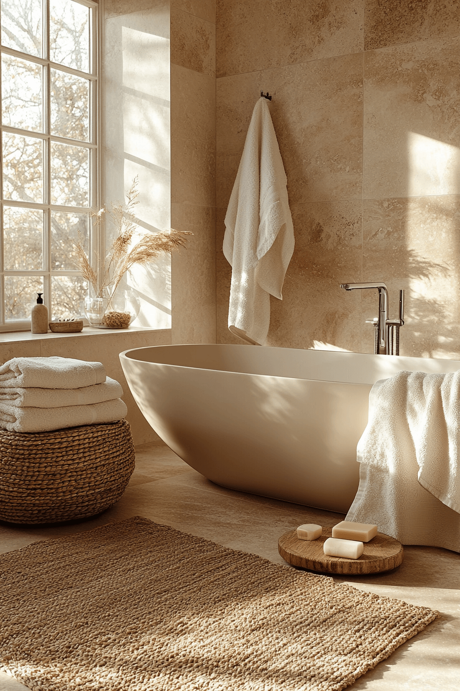 Cozy Bathrooms That Feel Like a Warm Towel Right Out of the Dryer 13