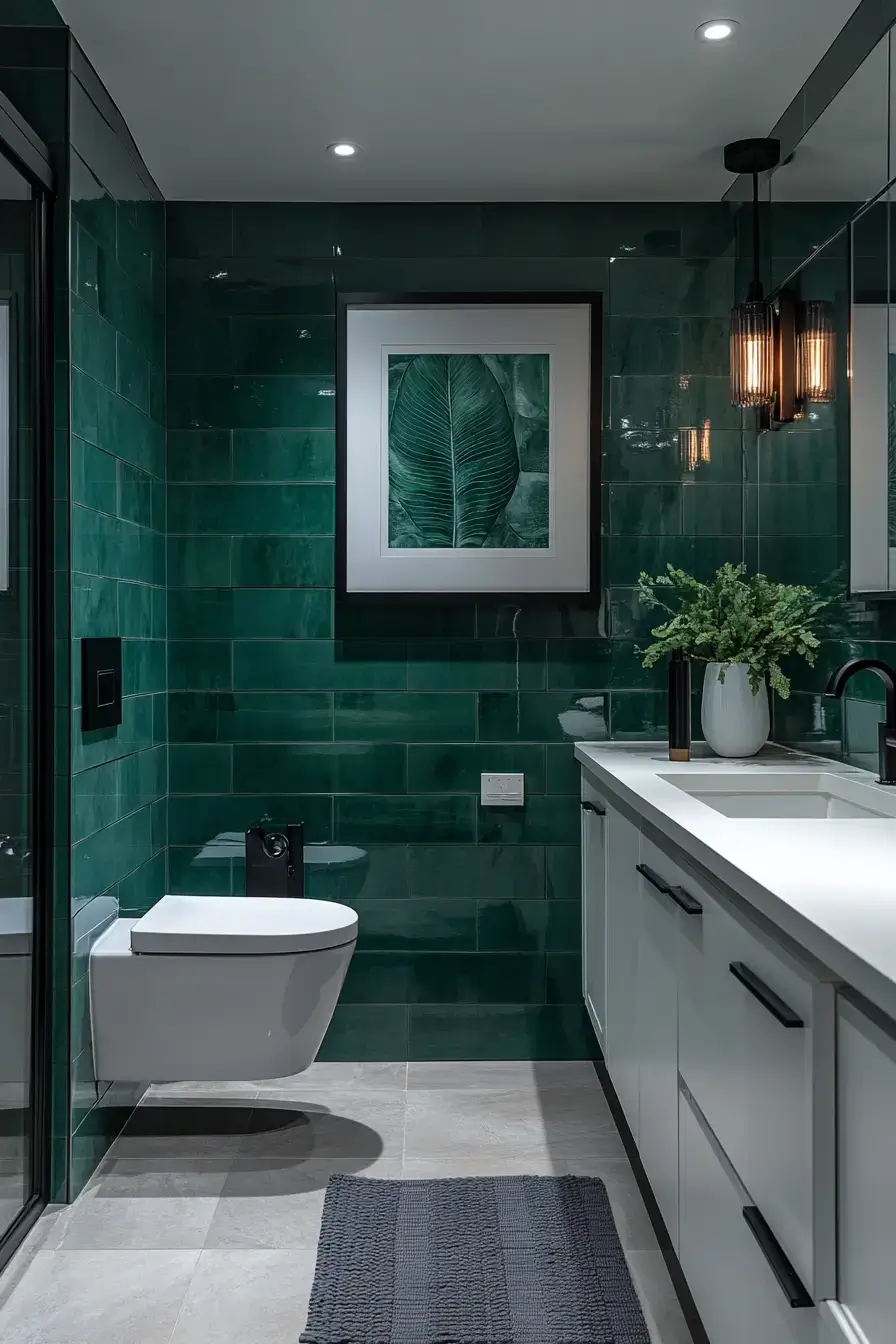 29 Dark Green Bathroom Ideas That Bring the Outside In 13