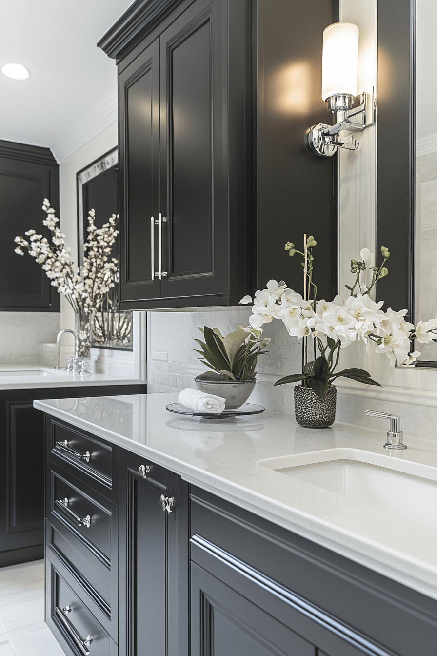 Black and White Bathrooms That Stay Interesting Without Adding Color 13