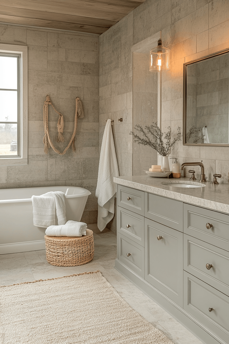 Farmhouse Bathrooms That Balance Rustic With Real Life 14