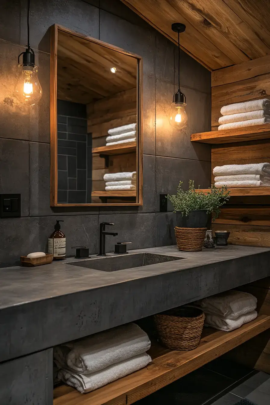 29 Rustic Bathroom Ideas That Feel Like a Cabin Morning 15