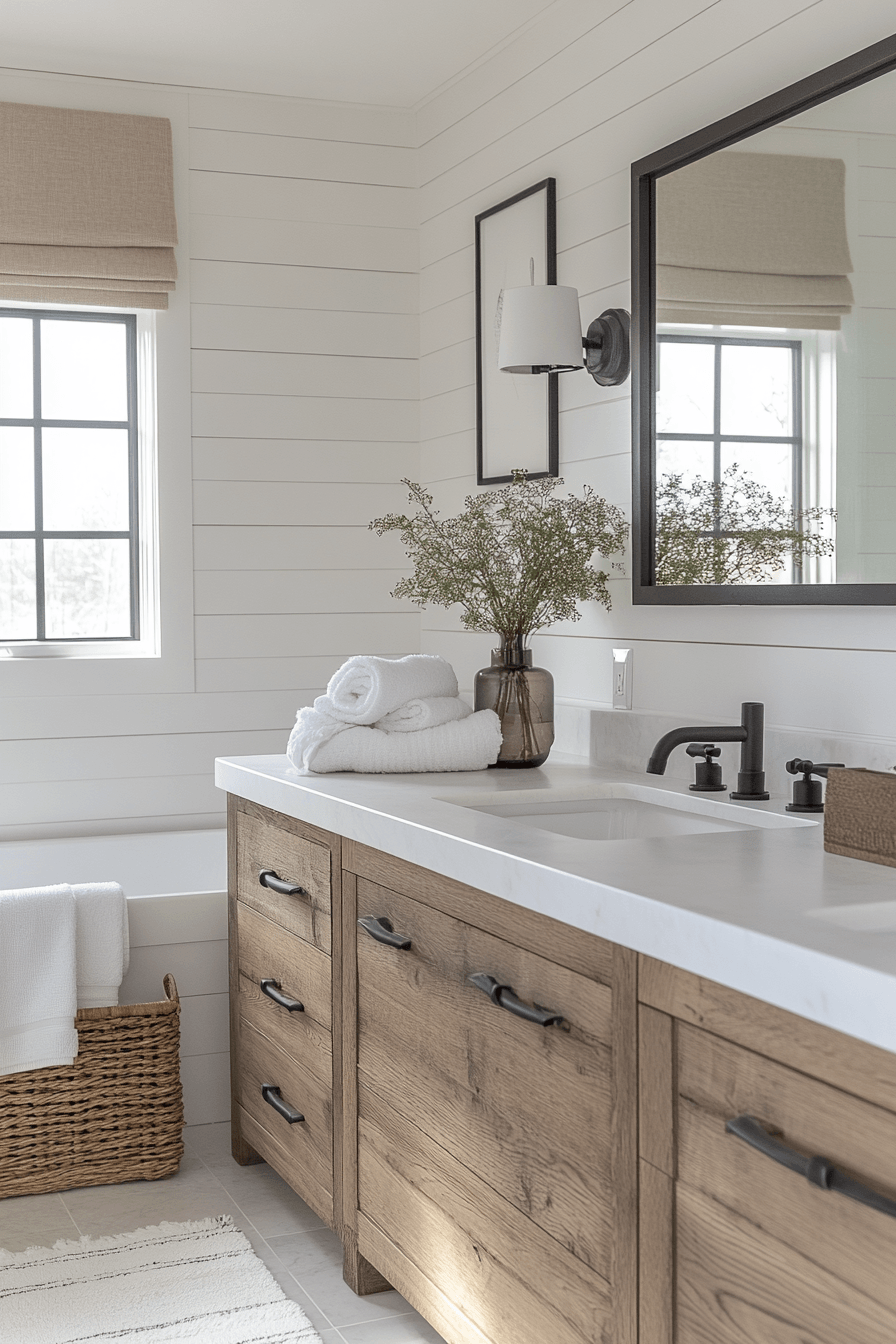 Black and White Bathrooms That Stay Interesting Without Adding Color 15