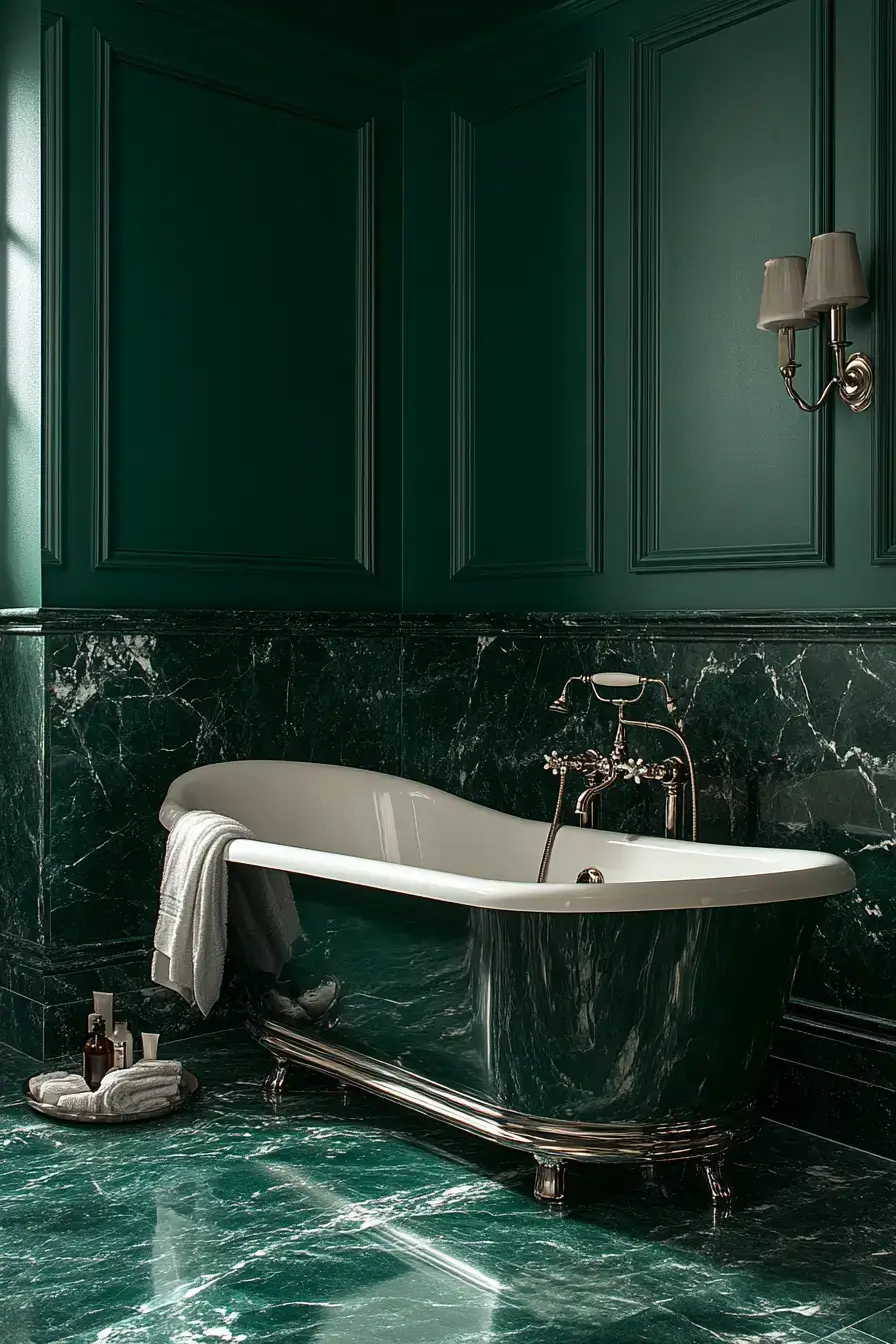 29 Dark Green Bathroom Ideas That Bring the Outside In 15