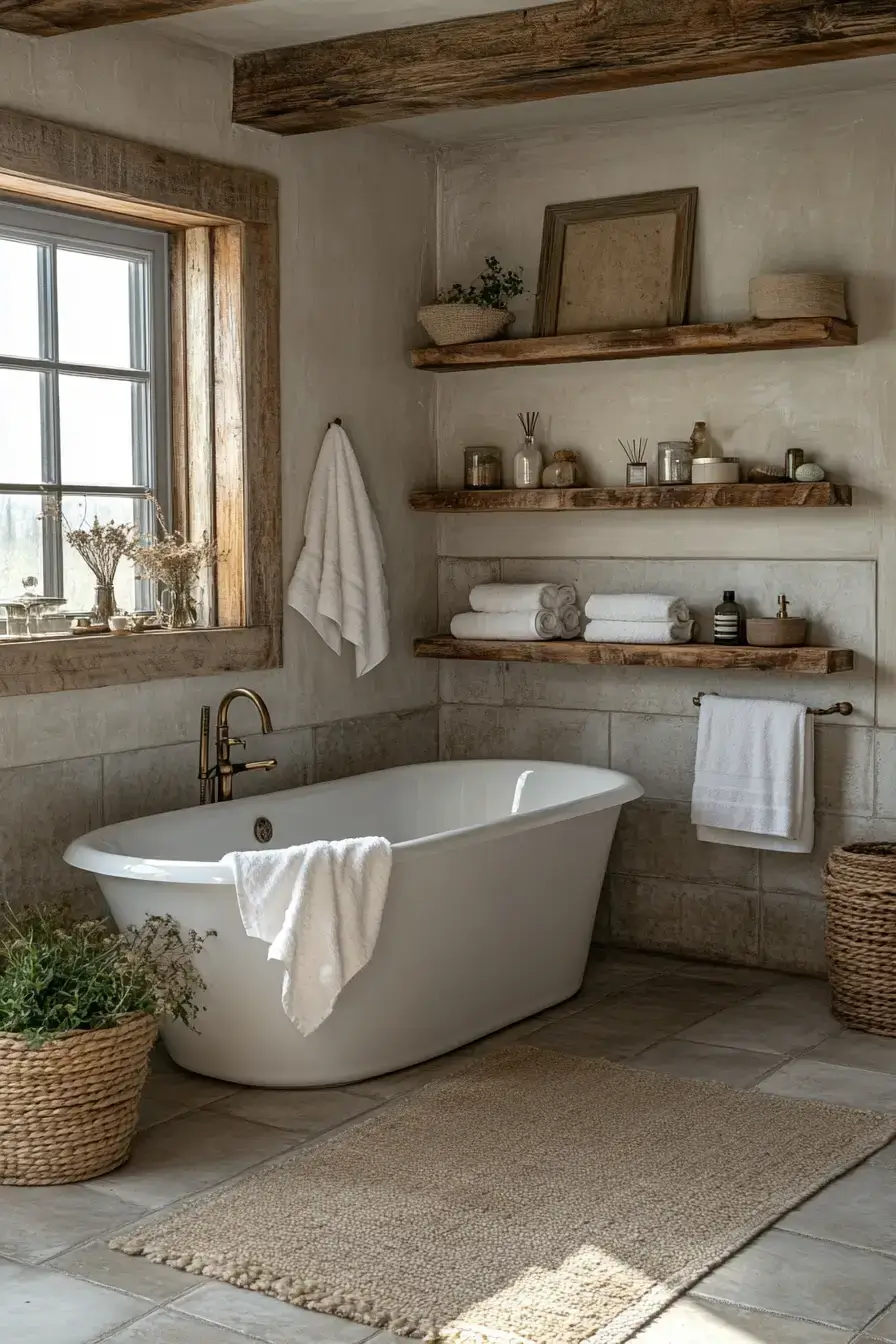 29 Rustic Bathroom Ideas That Feel Like a Cabin Morning 16