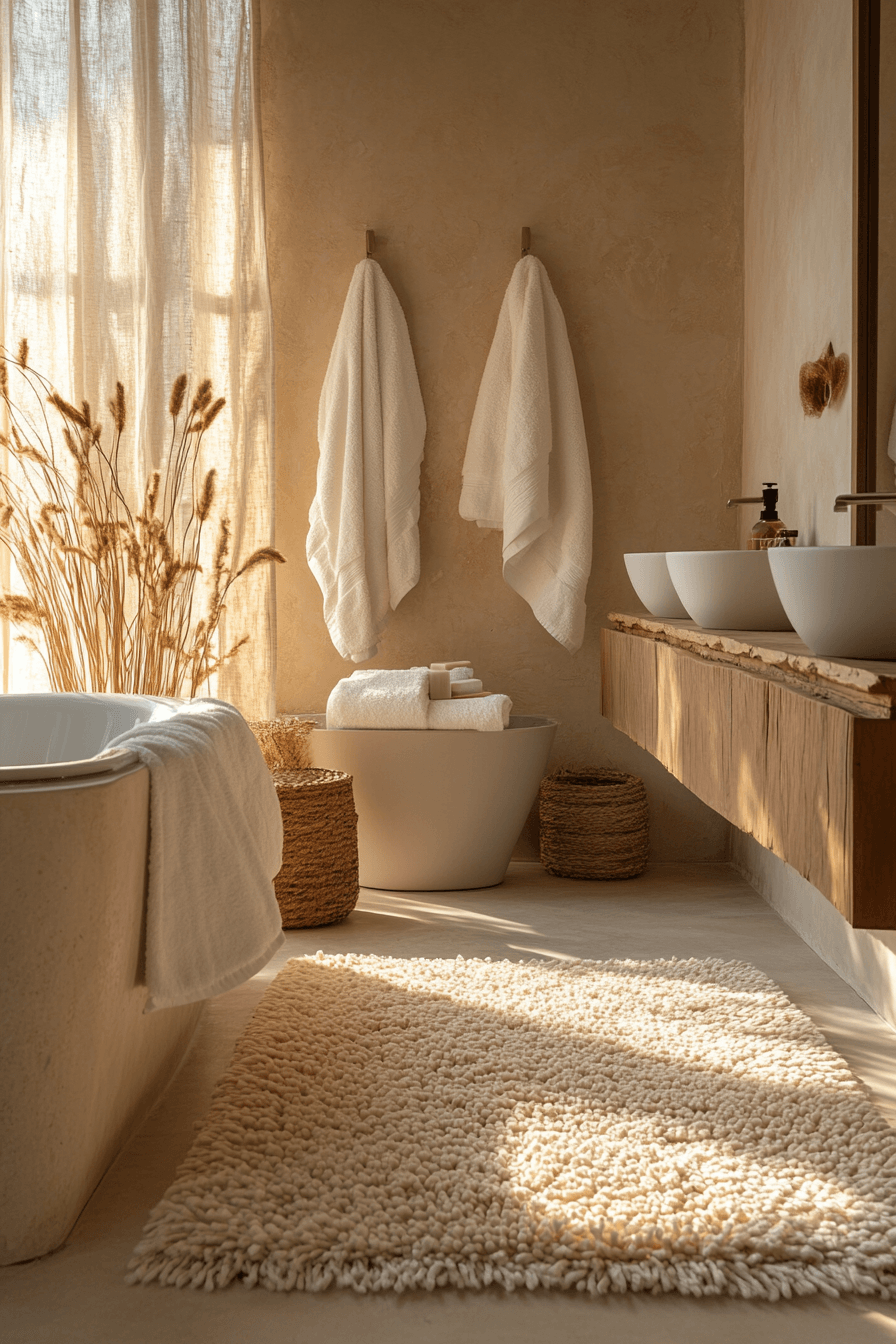 Cozy Bathrooms That Feel Like a Warm Towel Right Out of the Dryer 17