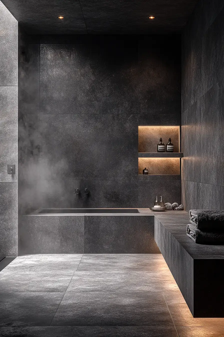 29 Dark Bathroom Ideas That Make the Day Feel Over 17