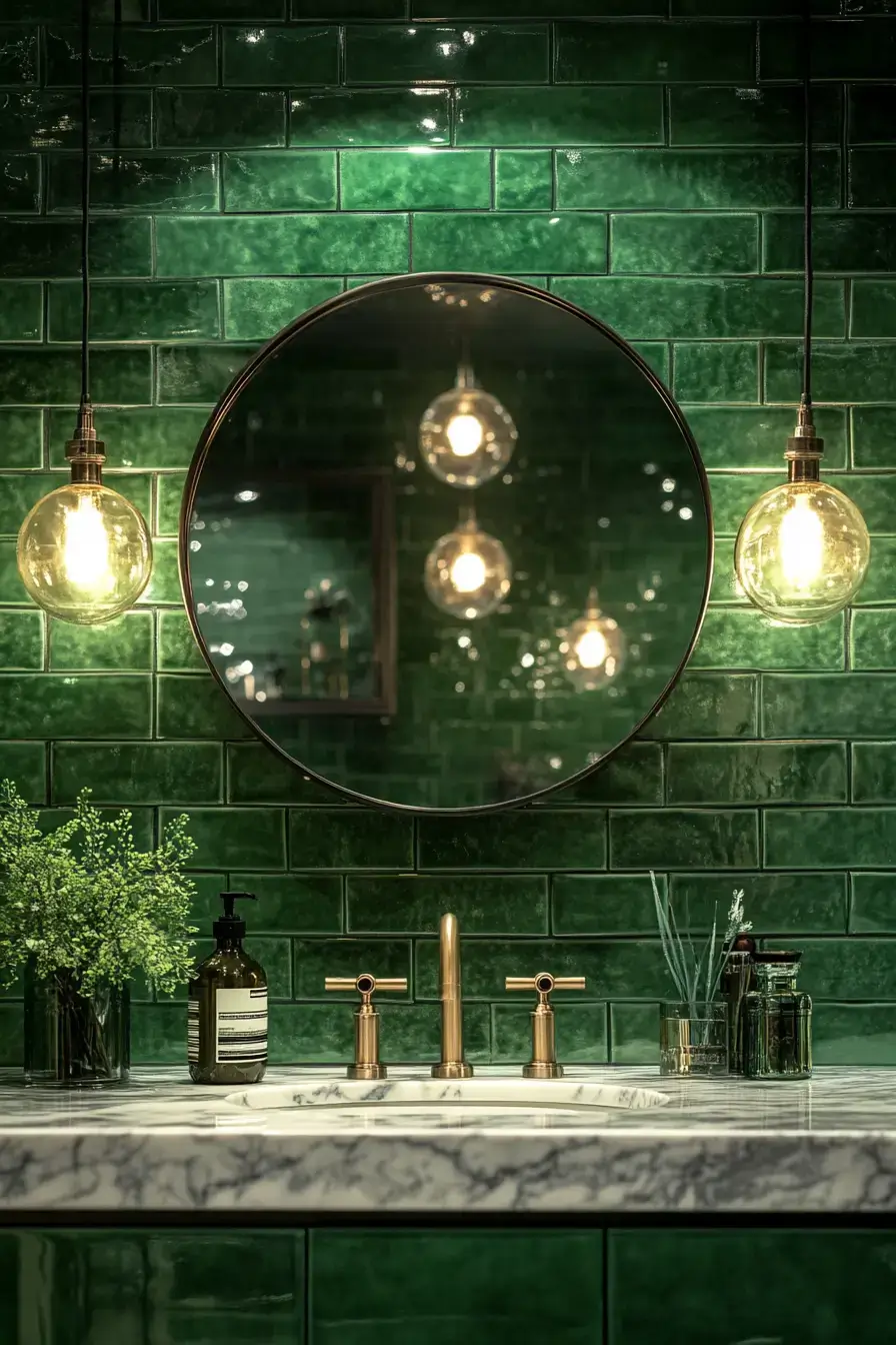 29 Dark Green Bathroom Ideas That Bring the Outside In 18