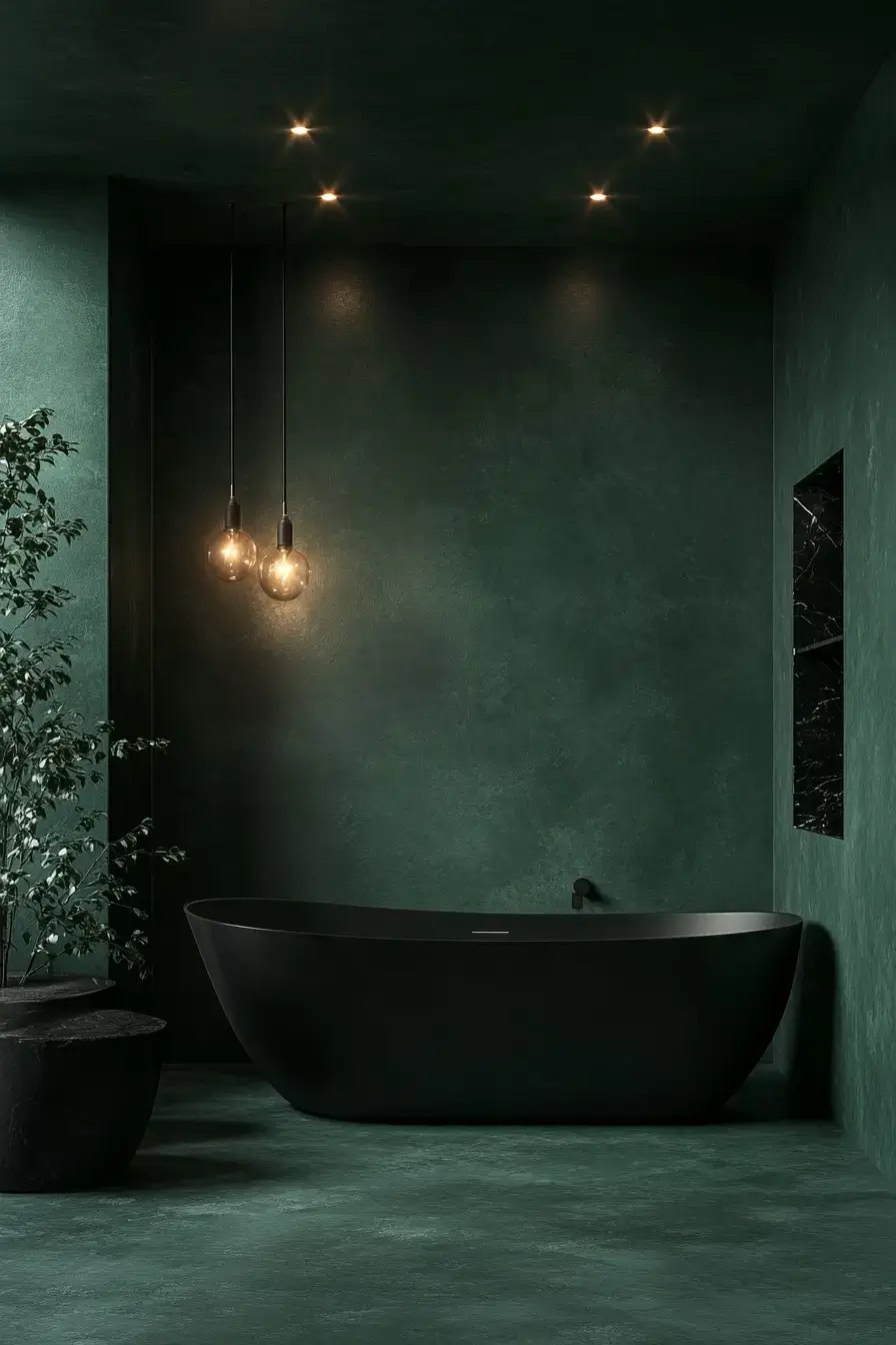 29 Dark Green Bathroom Ideas That Bring the Outside In 2