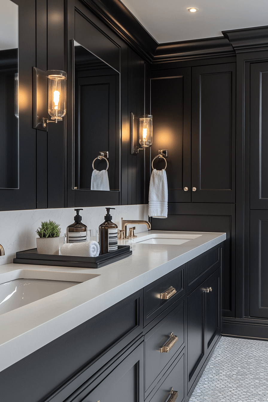 Black and White Bathrooms That Stay Interesting Without Adding Color 2