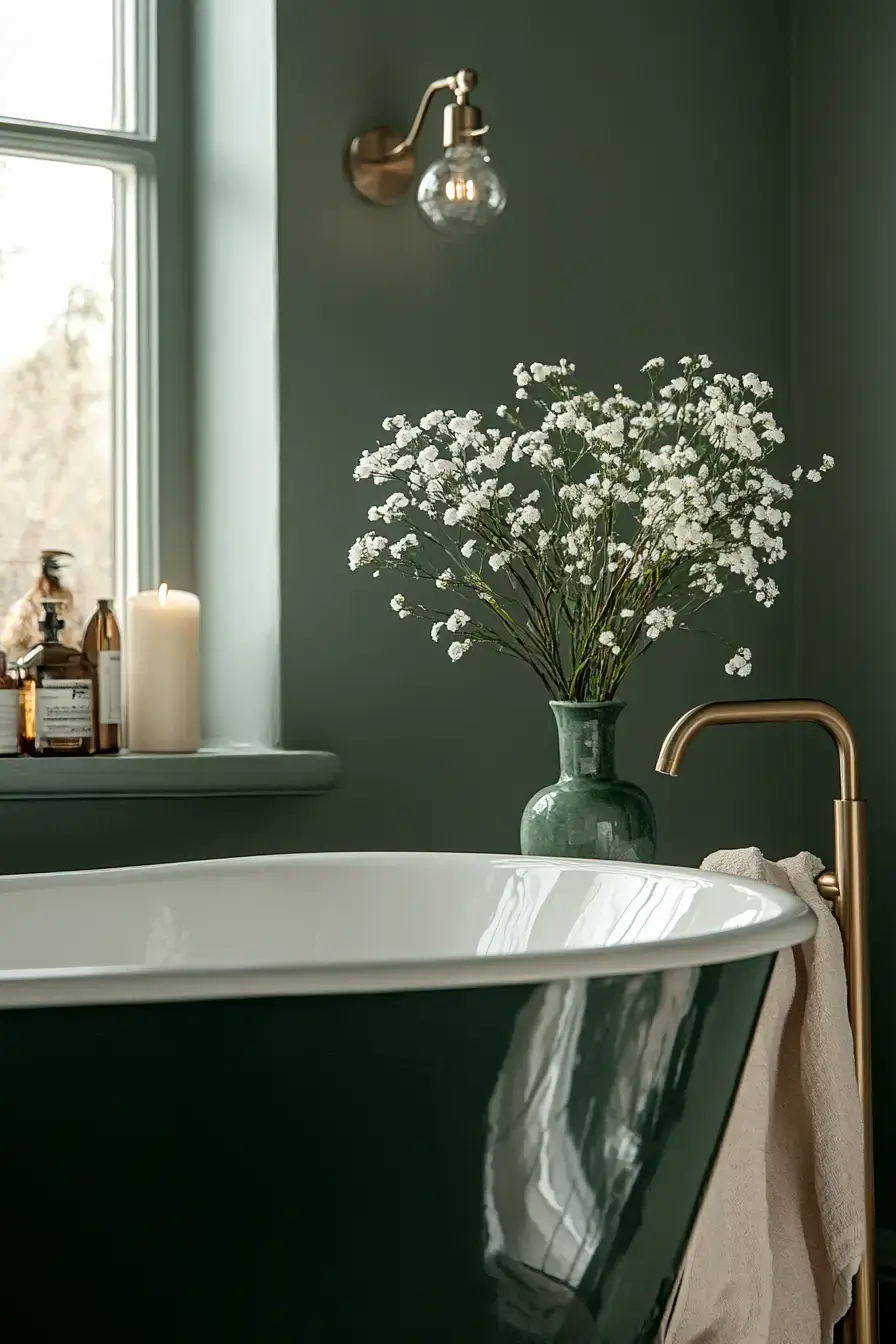 29 Dark Green Bathroom Ideas That Bring the Outside In 20