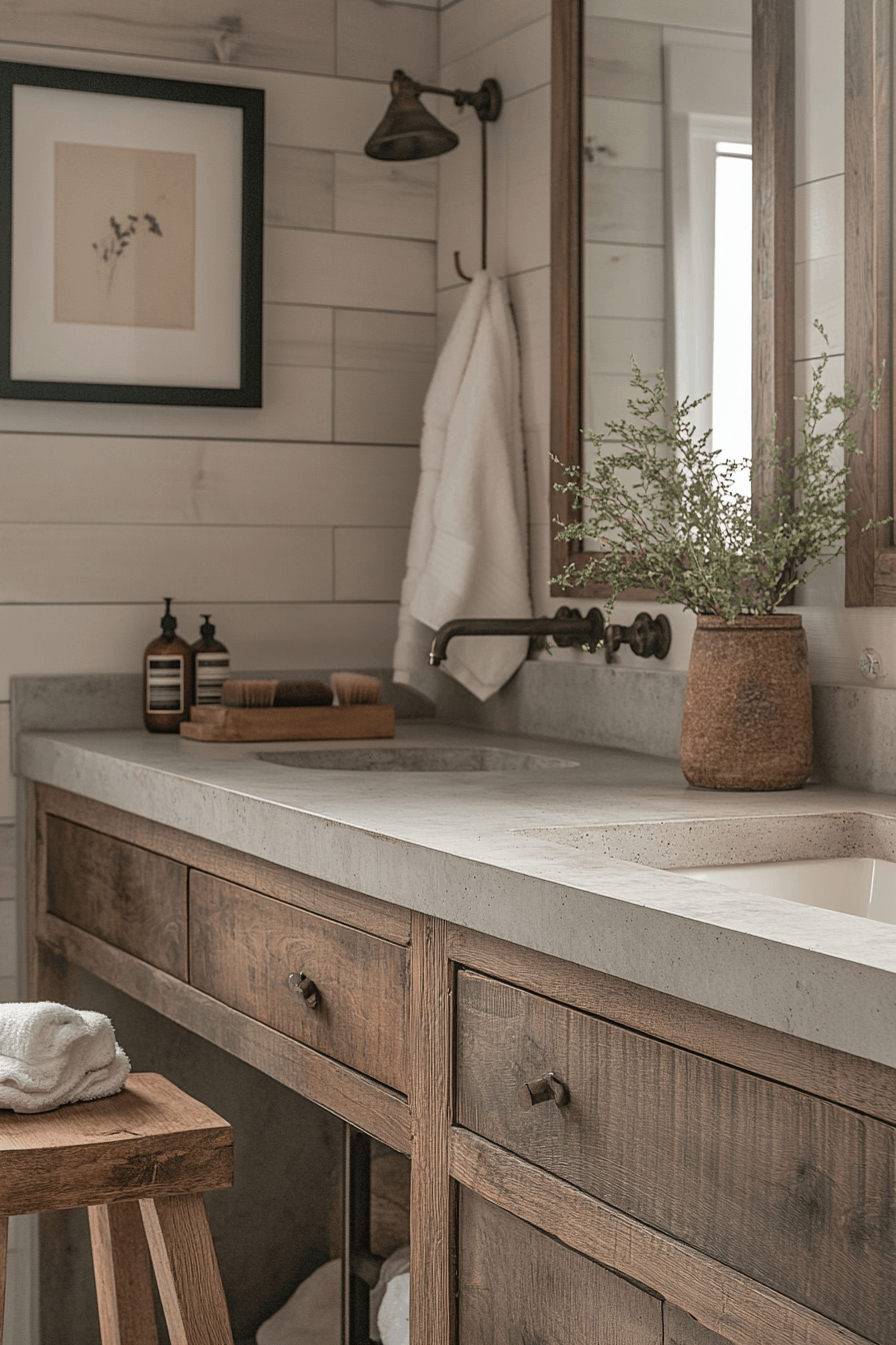 Farmhouse Bathrooms That Balance Rustic With Real Life 21