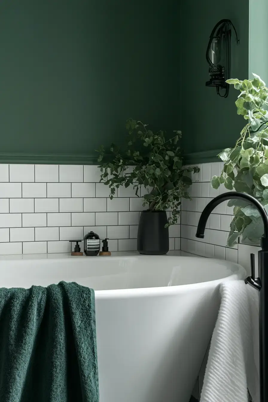 29 Dark Green Bathroom Ideas That Bring the Outside In 22