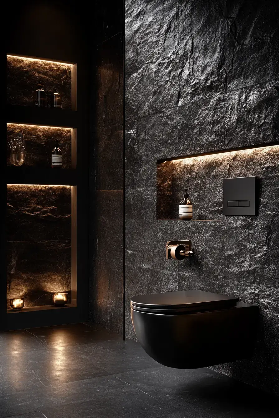 29 Dark Bathroom Ideas That Make the Day Feel Over 22