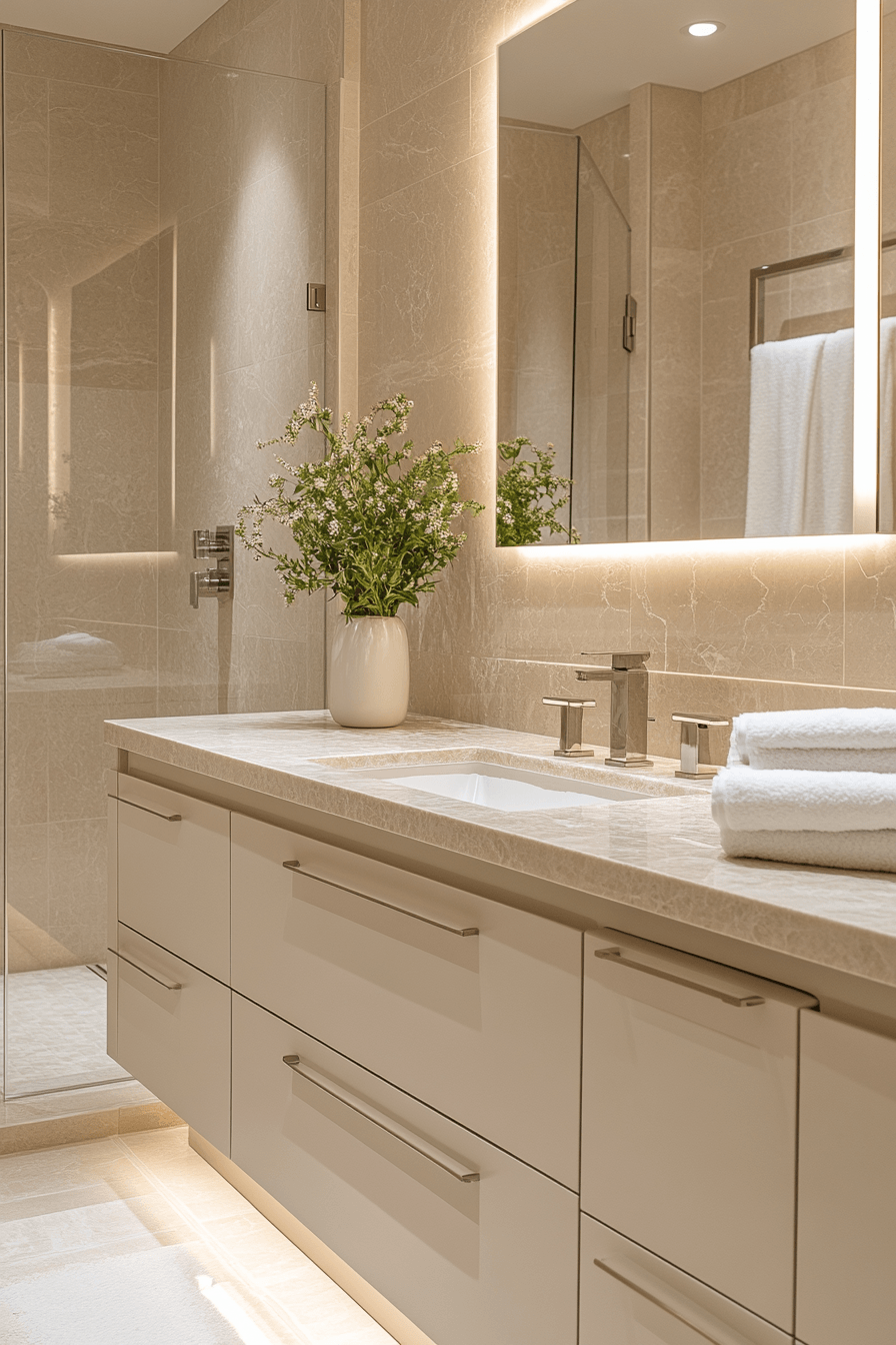 Beige Bathrooms That Feel Warm Without Looking Dated 22