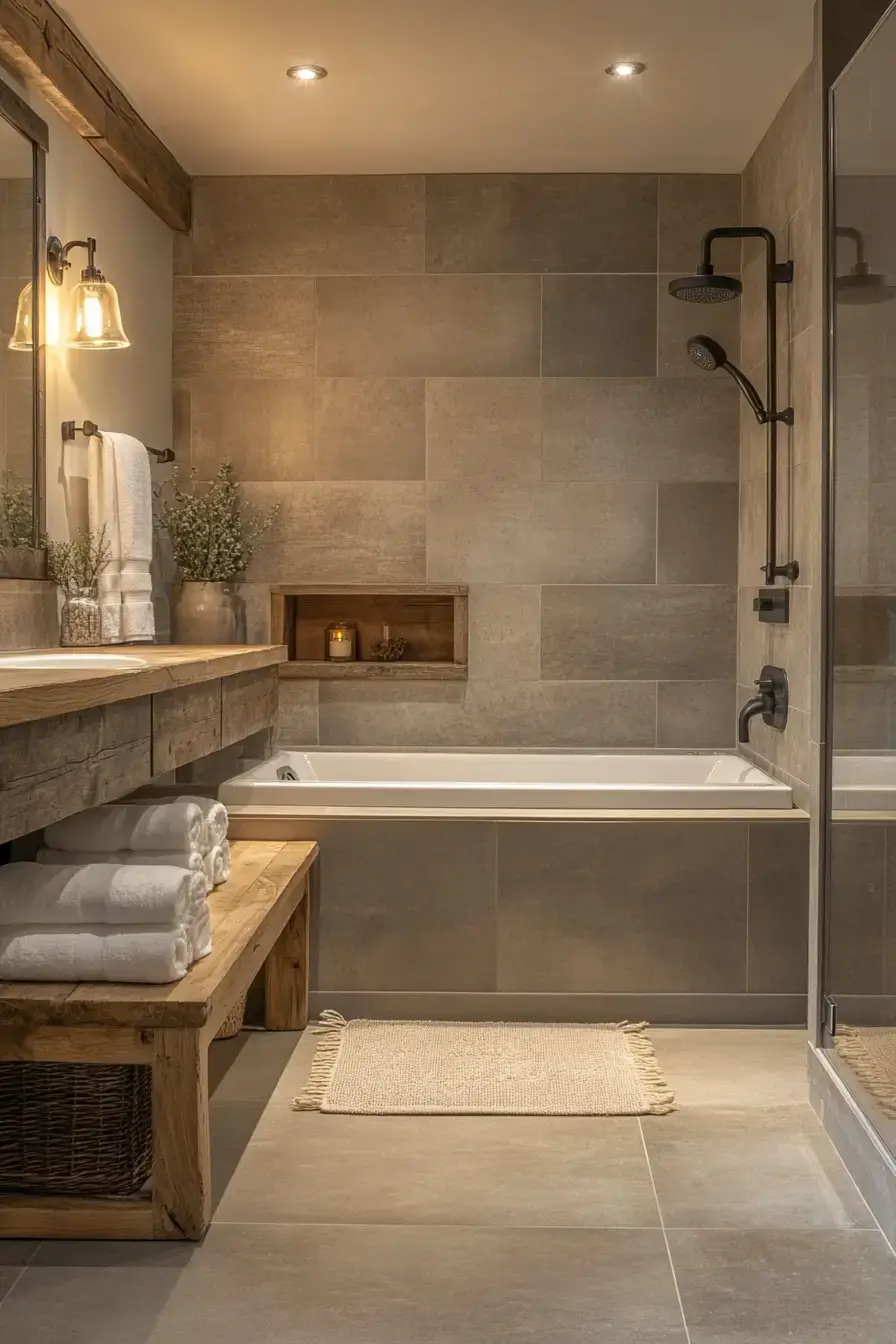 29 Rustic Bathroom Ideas That Feel Like a Cabin Morning 22