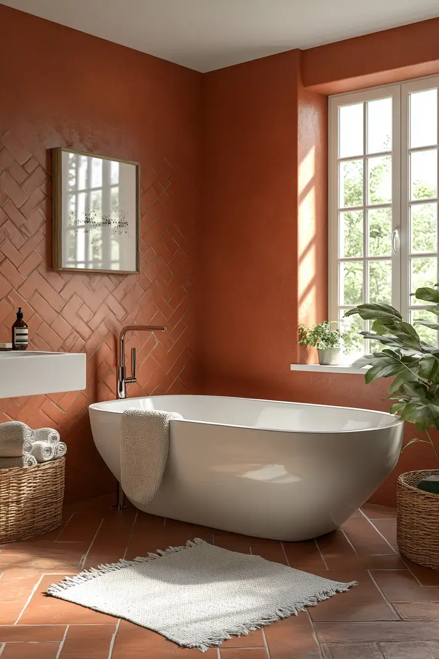 29 Terracotta Bathroom Ideas That Warm Up the Whole House 22