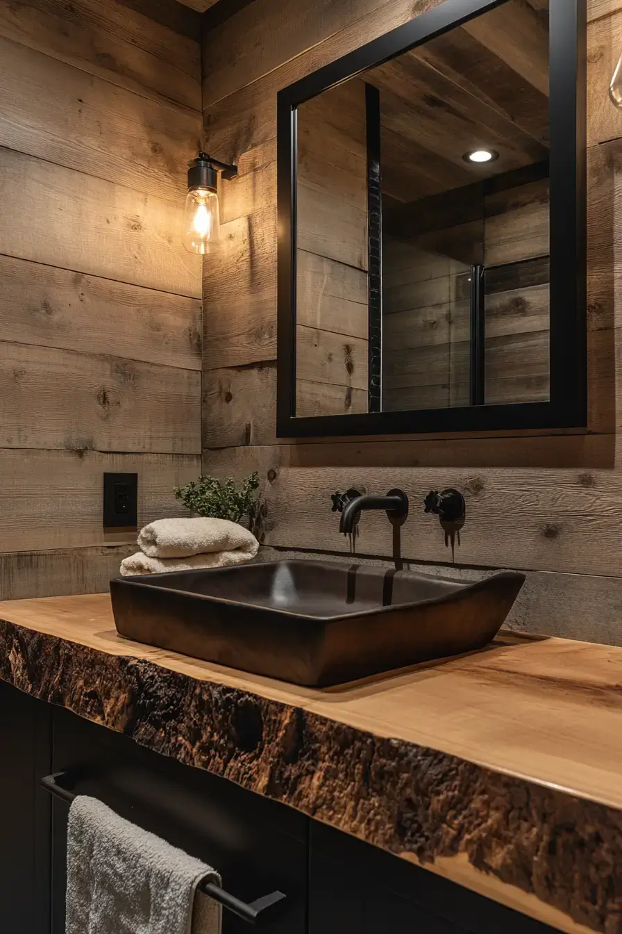 29 Rustic Bathroom Ideas That Feel Like a Cabin Morning 23