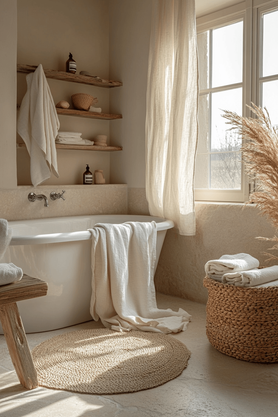 Cozy Bathrooms That Feel Like a Warm Towel Right Out of the Dryer 23