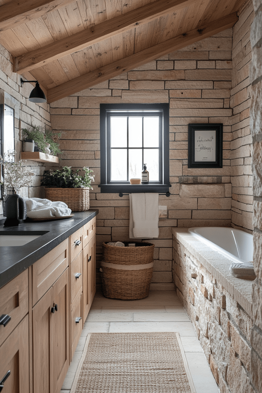 Farmhouse Bathrooms That Balance Rustic With Real Life 25