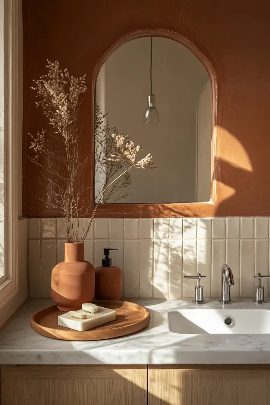 29 Terracotta Bathroom Ideas That Warm Up the Whole House 26
