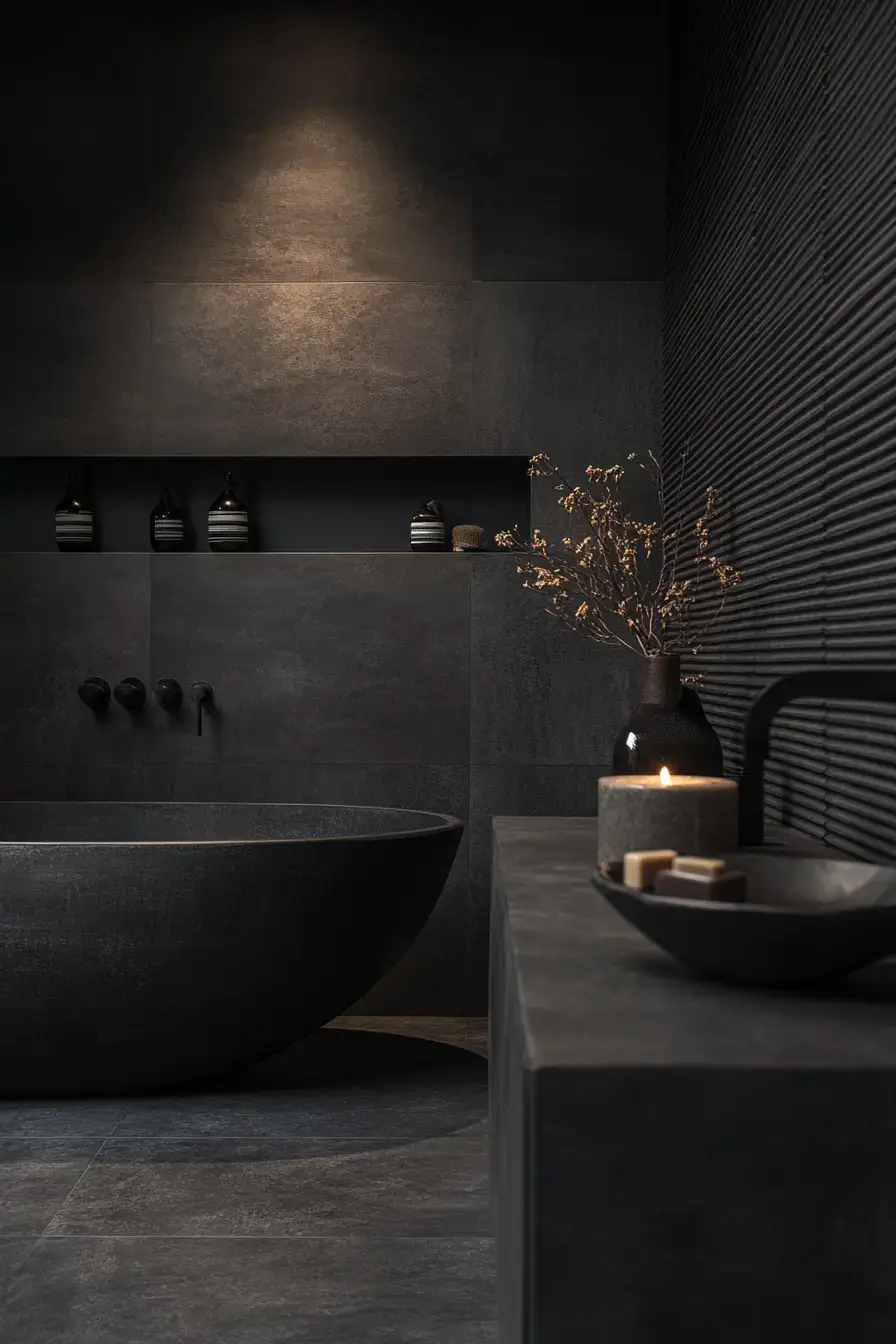29 Dark Bathroom Ideas That Make the Day Feel Over 26