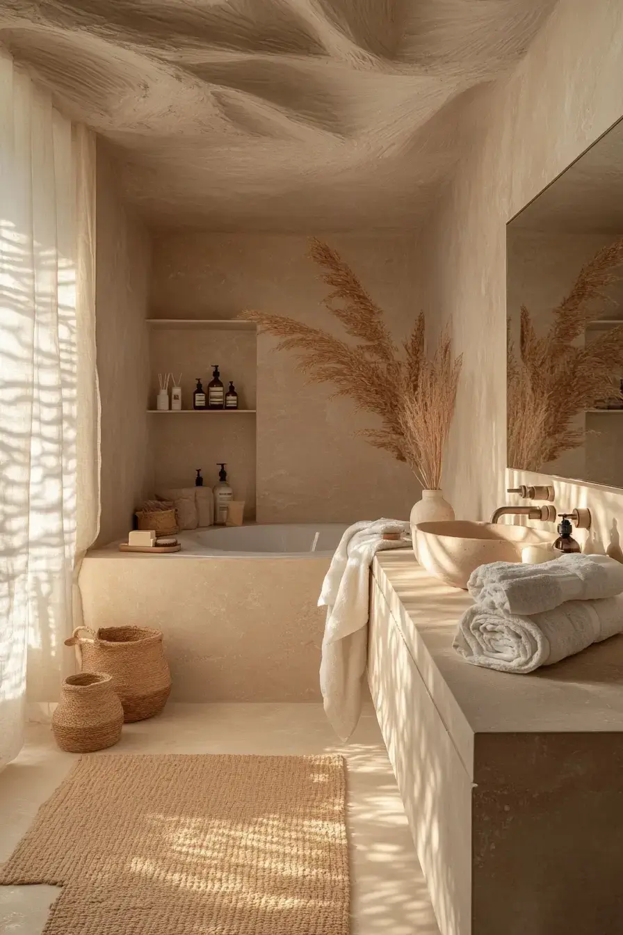 29 Earthy Bathroom Ideas That Feel Like a Warm Morning 26