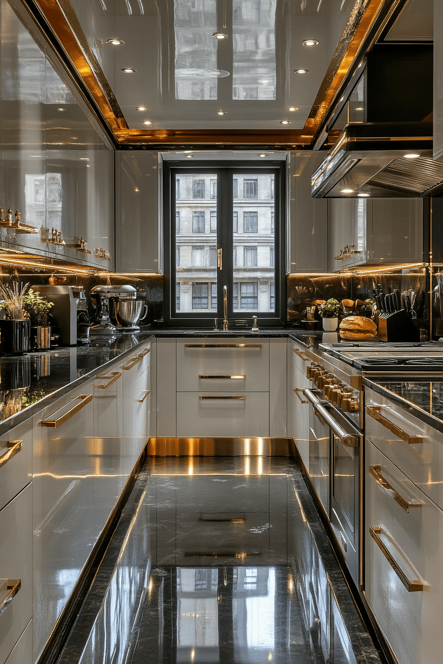 Art Deco Kitchens That Mix Brass Appliances with Real Cooking 27