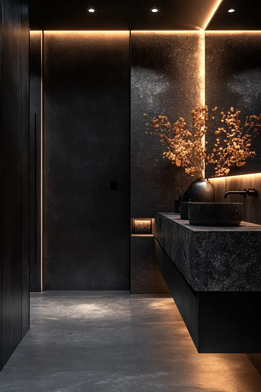 29 Dark Bathroom Ideas That Make the Day Feel Over 27