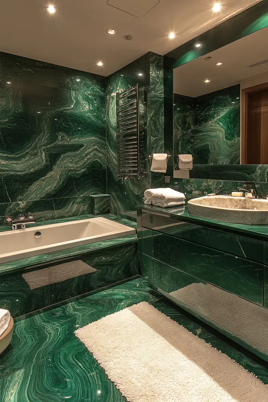 29 Dark Green Bathroom Ideas That Bring the Outside In 27
